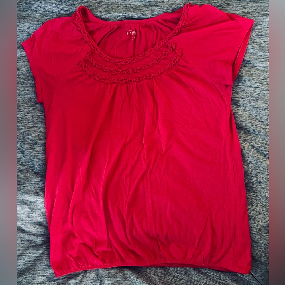 Ann Taylor Loft pink short sleeve top - size S (NOT neon pink)